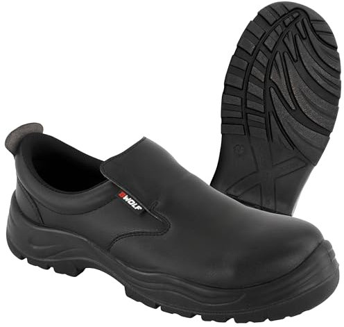 BWOLF ASTRAL S2 SRC Zapatos de trabajo para hombre y mujer, zapatos de cocinero para hombre/mujer, impermeables, resistentes al aceite, antideslizantes con plantillas transpirables, Negro , 38