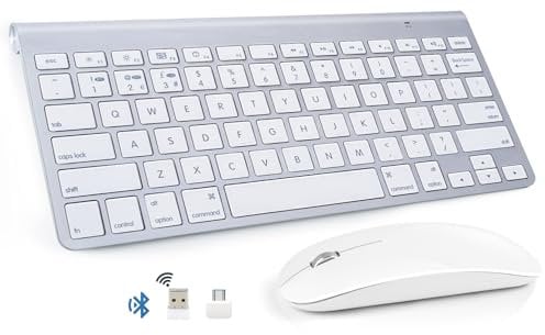 Bluetooth Keyboard and Mouse Combo for Mac QWERTY Quiet Wireless Keyboard Mouse compatible with all Apple MacBook Air Pro iMac iPad (2th Gen.)