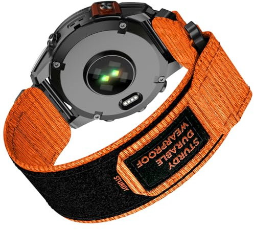 OVERSTEP Cinturino in Nylon Robusto Compatibile con Garmin Fenix 7X, Fenix 5X, Fenix 6X Pro Bracciale Sportivo Regolabile in Tessuto Per Tactix 7, Fenix 3 Smartwatch