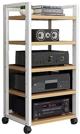 5-stufiger AV-Medienständer, Eck-Komponentenschrank aus Holz, Stereo-Audio-Rack, multifunktionaler Medien-Stereoständer, CD-Player für Zuhause/Büro (Farbe: Stil 3, Größe: 60 x 40 x 100 cm)