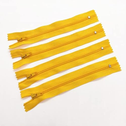 100 Stück 3# (3–24 Zoll) 7,5–60 cm geschlossener Nylon-Spiralreißverschluss, geeignet für Kleidung, 20 Farben-Golden, 100 Stück, 40 cm
