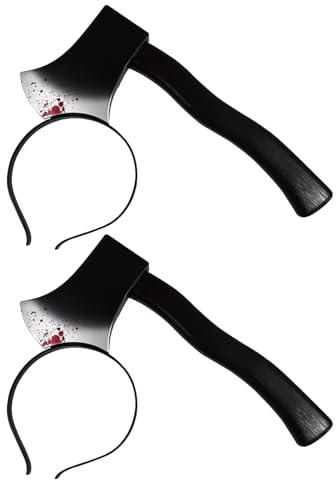 BORFUE 2Pcs Halloween Horror Bleeding Axe Hair Bands Novelty Party Props for Kids Adults Costume Dress up