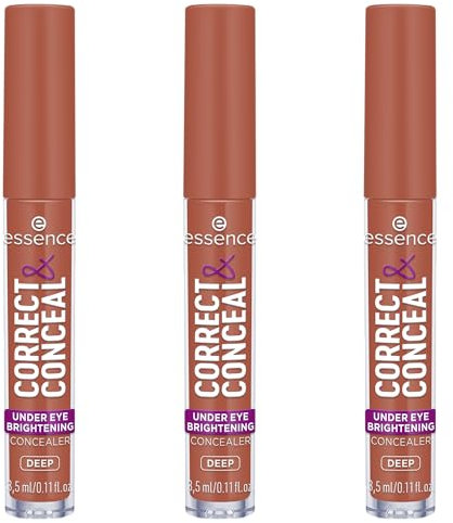 essence CORRECT & CONCEAL under eye brightening concealer, Nr. 40, Rot, aufhellend, farbkorrigierend, natürlich, für sensible Haut, vegan, ölfrei, ohne Parfüm, ohne Alkohol, 3er Pack (3x3.5ml)