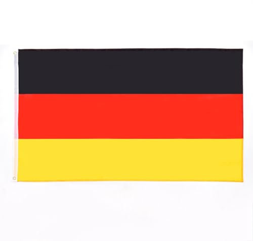 Rockreyoa Deutschland Flagge 90x150 cm mit Messing-Ösen Europa Flaggen für Fahnenmast Fanartikel Fahne Deutschland