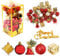Kugeln Weihnachten Matt Glänzend Glitzernd 32 Stück Weihnachtskugel Christbaumkugeln Kleine Mini Weihnachtsdeko Kugeln Set Baumkugeln Weihnachtsbaum Deko Christbaumkugeln in Rot Matt