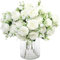 HNVNER 2 Bunches Artificial Peony, Peonia Seta Peonie Finte Realistiche Mazzi per Nozze, casa, omposizioni floreali fai da te, Bianco