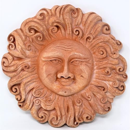 Toocook Soleil en Terre Cuite Artisanal pour décoration de Jardin et Maison, décoration Unique résistant aux intempéries (Sole Ricci 34 cm)
