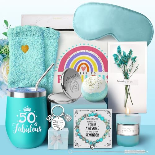 WULAIHO 50th Birthday Gifts for Women, Happy 50th Birthday Gifts for Her Friends Mom Wife Sister Coworker,Tumblers Gifts Set for 50 Year Old Women in 1974, Funny Ideas