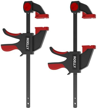 ROELLY Set da 2 Pezzi di Morsetto Falegname, Morsetti a Vitemorsetti da Falegname, Morsetti Legno,Apertura 200 mm, Intervallo di Allungamento 400 mm, Forza di Serraggio 71 kg, La Produzione in Legno