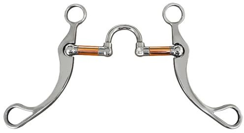 YDYAENIO Mors et Filets Mors de Cheval en Acier Inoxydable, Mors à Filet en cuivre, Embout correcteur Doux en Acier Inoxydable