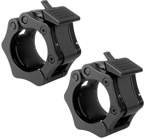HweeWanX 2 Stück Hantel Verschluss Schnellverschluss, Hantelverschlüsse 50mm, Kurzhantelstange Schnellverschluss, Langhantel Klemmen, Schnellverriegelung für Workout Gewichtheben Schwarz