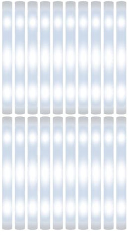 Sharplace 20 Stück Party LED Lichtleiste, LED Disco Licht mit leuchtenden Schaumstoffstäben, wiederaufladbares LED Licht, Partyzubehör für DJ Karneval, Events, Konzert, Raves, Blau