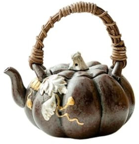 SOBOLON Hervidor de Viaje Tetera Antigua de cerámica con asa de Calabaza, Tetera Retro, Tetera Multifuncional for el hogar, Adecuada for café, té y Leche Tetera Verde