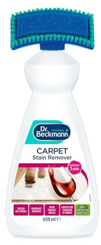 Carpet Stain Remover with Cleaning Brush 650ml Oxy-Powered Pet Odour Neutraliser for Mud & Food Stains Fast-Acting Formula for Carpets & Upholstery