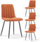CLIPOP Esszimmerstühle 5er Set,Chenille Gepolsterte Küchenstühle mit Stabilen Metallbeinen, Lounge Wohnzimmerstuhl für Zuhause, Büro und Hotel (4er Set, Chenille Orange)