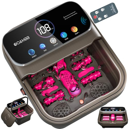 OOAMBB Collapsible Foot Spa Bath with Remote Control,Heat,Bubble,Timer
