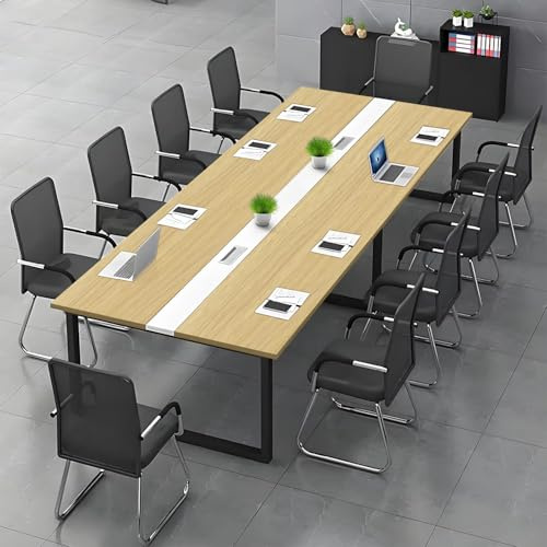 Large Conference Table for Office & Meeting Room – Long Rectangular Desk for 6-20 People, Cable Management, Adjustable Foot Pads,Easy Assembly (Chairs Not Included)