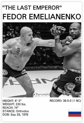 hsqxidhz Fedor Emelianenko Poster auf Leinwand, Schlafzimmer, Dekoration, Landschaft, Büro, Raumdekoration, Geschenk, 60 x 90 cm