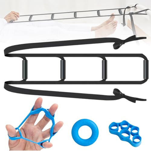 GBKDQQ Bettleiter Aufrichthilfe, Verstellbare Bett Strickleiter, Bett Aufstehhilfe, Seilleiter mit Fingertrainer für Ältere Menschen, Kranke, Behinderte, 232×17cm