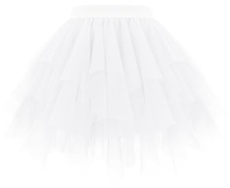 Girstunm Mini Tüllrock Damen Hoch Taille Unregelmäßiger tüllrock Karneval Kostüm Unterrock
