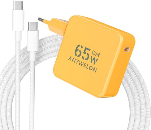 ANTWELON USB C Charger 65W GaN Wall Charger Fast Charging Adapter PPS PD3.0 for MacBook Pro/Air, iPhone 17/16/Pro, iPad, Galaxy s26/s25/s24, Lenovo, Dell, Laptops, Tablets