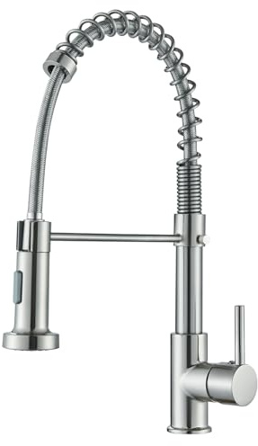 Robinet de cuisine professionnel professionnel extensible avec 2 fonctions Robinet d'évier flexible Couleur : chromé