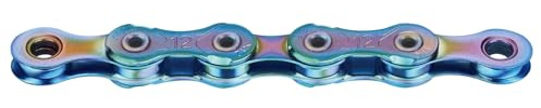 KMC Fahrradkette, 12-fach, gewachst, 126 Glieder, Shimano kompatibel, inkl Missinglink, X12L Aurora Blue