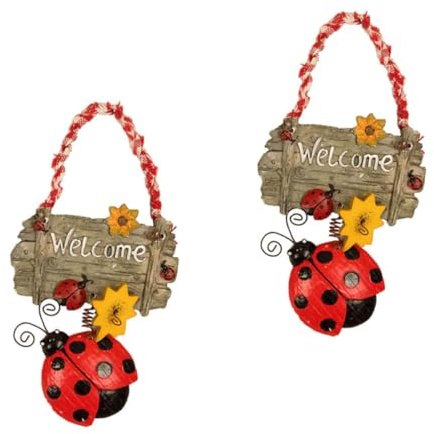 Artibetter Pendentif en Résine Rouge 2pcs Facile à Suspendre, Décoration Murale pour Porte D'entrée et Décoration de Noël