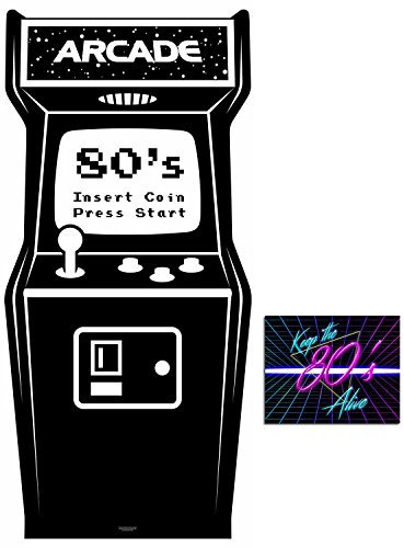Fan Pack - 1980s Black and White Video Arcade Game Cardboard Cutout/Standee/Standup - Includes 8x10 Star Photo