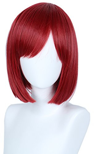 Linfairy unisex gerade kurz rote Cosplay Perücke Halloween Kostüm Bob Perücke für Frauen