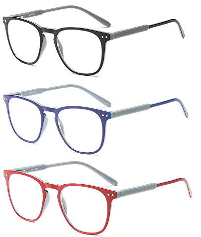 Suertree Lesebrille 3 Pack Computer Brille Herren Damen Lesehilfe für Frauen Männer Fashion Leser 1.0X JH221