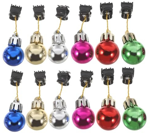 Frcolor Bart Ornamente, Weihnachten Bart Glocken Gesichts Haarschmuck Weihnachtsmann Bart Clip für Männer (12 Stück)