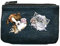 Syl'la Chien Chat Porte Monnaie et cle en Cuir pour Femme Noir Personnalise avec prenom