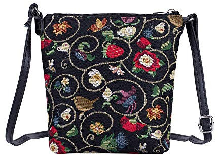 Signare Tapestry Small Crossbody Bag Sling Bag for Women with Vintage Designs (Jacobean Dream, SLING-JACOB)