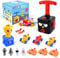 BAKAM Power Balloon Car Toy for Kids, Balloon Launcher Car Toys Set for Kids Science Toy, Inflatable STEM Balloon Pump Cars Racer Kit for Boys Girls (Black Bird)