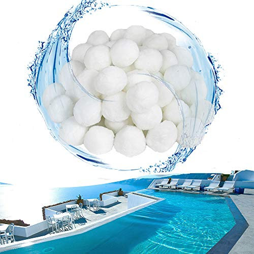 HENGMEI Pool Filter Balls 1400g Filtermaterial Polysphere Filterbälle Poolfilter ersetzen 50 kg Filtersand für Pool Sandfilter, Weiß (1400g)