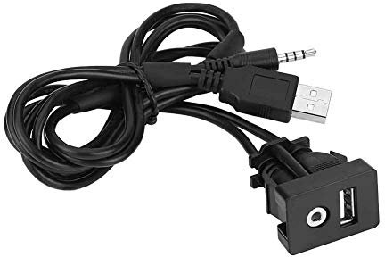 Qiilu 2011 aux USB Câble de Prise Casque USB, Tableau de Bord encastré pour Bateau de Voiture