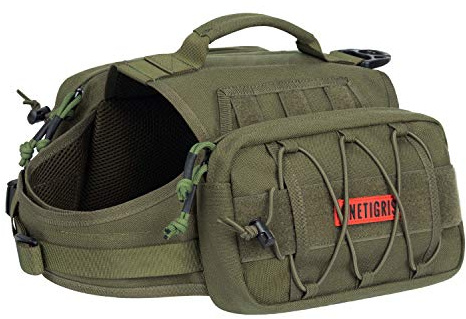 OneTigris Mammoth Dog Backpack 2.0 Version Tear Camping Hiking Dog Backpack for M/L Size Dogs (M, Oliver)