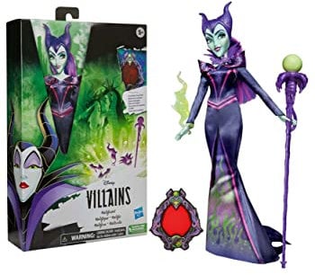 Disney Schurkin Malefiz Modepuppe, Accessoires und abnehmbare Kleidung, Disney Schurkinnen Spielzeug für Kinder ab 5 Jahren