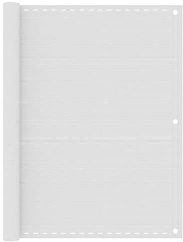 vidaXL Ecran de Balcon Brise-Vue Brise-Vent Store de Jardin Ecran de Protection Store de Balcon Ecran d'Intimité Extérieur Blanc 120x600 cm PEHD