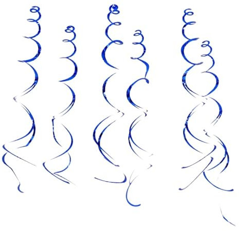 6 Pack of 70-80cm Hanging Swirls/Streamers for Party Decorations [Dark Blue]
