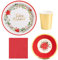 MAXI PRODUCTS - Kit 12 Personas - Decoración Navidad Flor de Pascua - Pack 61 uds - Temática Navideña - Vajillas Completas Navidad - Diseño Único