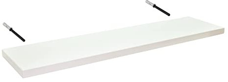 Wandregal - Hängeregal - Moderner Stil und einfache Installation - Wandboard - Wand Regalbrett zu jedem Zimmer - Einzigartiges Innendesign an Ihren Fingerspitzen, Alpinweiß, 110 cm