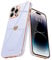 Teageo for iPhone 14 Pro Case Cute Heart Pattern for Women Girls Slim Luxury Bling Plating Soft TPU Anti-Scratch Shockproof Bumper Phone Case for iPhone 14 Pro, Lilac