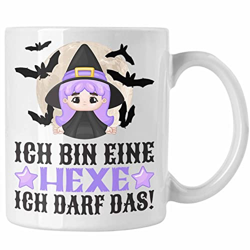 Trendation - Hexe Tasse Halloween Ich Bin Eine Hexe Ich Darf Das Geschenk Frauen Mama (Weiß, Keramik, Tasse, 325 Milliliter)