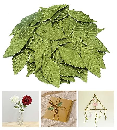BuxiuGK 100 Stück Künstliche Seidenblätter Grün 6 x 3cm Künstliche Blätter Gefälschtes Grünes Laub für DIY Girlande Party Hochzeit Garten Dekoration