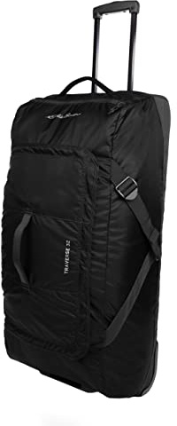 Eddie Bauer Traverse Rollenkoffer aus Ripstop-Nylon mitTeleskopgriff Reisetasche für Reisen und Urlaub, Schwarz, 31