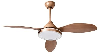 Beliani Modern Ceiling Fan Ventilator 3 Blades Remote Control Lighting Brown Muddy