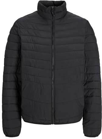 JACK & JONES Mens Jjestate Packable Puffer Collar Noos Quilted, Black, L UK