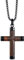 JewelryWe Holz Kreuz Halskette Herren: Klassische Christliche Holzkreuz Kreuz Edelstahl Anhänger mit 22 Zoll Kette Religiöse Schmuck Geschenk für Männer Schwarz